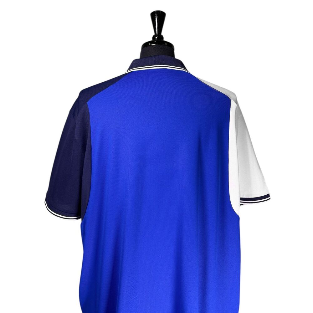 Polo Ralph Lauren Mens XXL Blue White Colorblock Performance Polo Shirt Big Pony - Picture 7 of 7